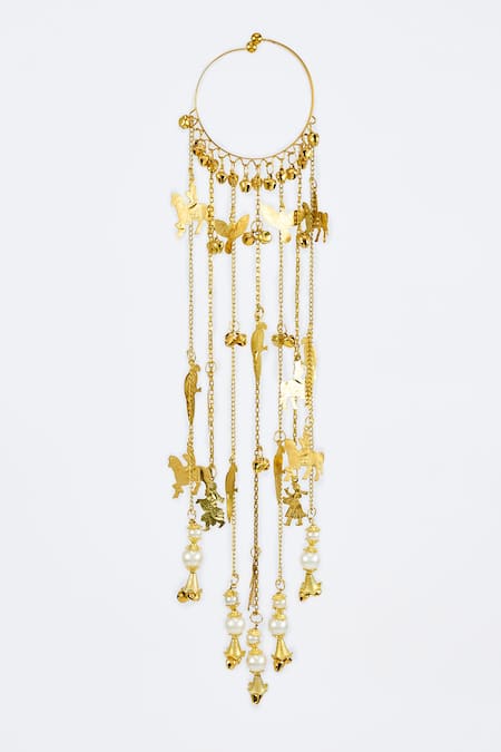 Vivinia By Vidhi Mehra_Gold Plated Pearls Adjustable Kaleera Bangles _Online_at_Aza_Fashions