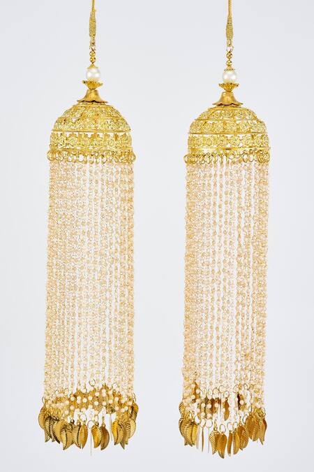 Buy_Vivinia By Vidhi Mehra_Gold Plated Pearls Designer Kaleeras _Online_at_Aza_Fashions