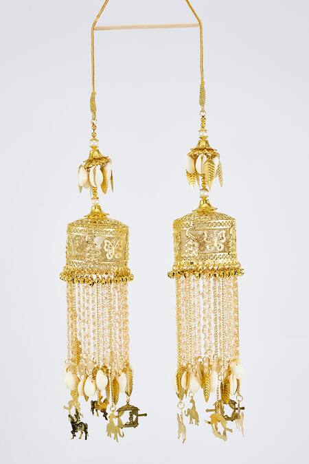 Vivinia By Vidhi Mehra Gold Plated Kundan Polki Designer Kaleeras Online at Aza Fashions Vivinia By Vidhi Mehra_Gold Plated Kundan Polki Designer Kaleeras _Online_at_Aza_Fashions