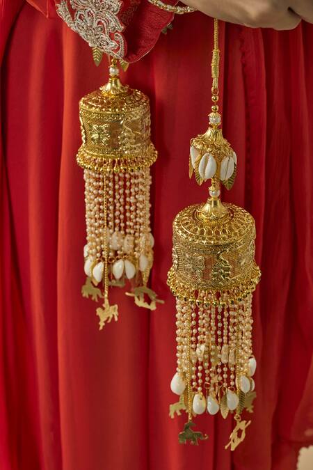 Buy Vivinia By Vidhi Mehra Gold Plated Kundan Polki Designer Kaleeras Online at Aza Fashions Buy_Vivinia By Vidhi Mehra_Gold Plated Kundan Polki Designer Kaleeras _Online_at_Aza_Fashions