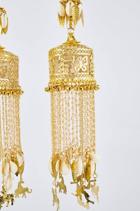 Shop Vivinia By Vidhi Mehra Gold Plated Kundan Polki Designer Kaleeras Online at Aza Fashions Shop_Vivinia By Vidhi Mehra_Gold Plated Kundan Polki Designer Kaleeras _Online_at_Aza_Fashions