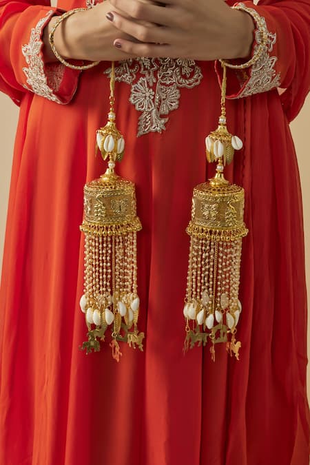 VIVINIA by Vidhi Mehra Gold Kundan Polki Designer Kaleeras 