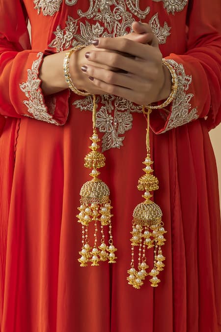VIVINIA by Vidhi Mehra Gold Kundan Polki Designer Kaleeras 