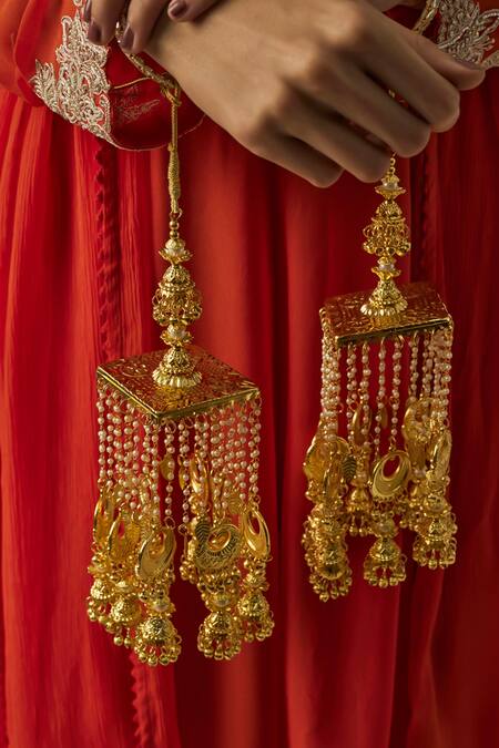 Buy Vivinia By Vidhi Mehra Gold Plated Kundan Polki Kaleera Pair Online at Aza Fashions Buy_Vivinia By Vidhi Mehra_Gold Plated Kundan Polki Kaleera Pair _Online_at_Aza_Fashions