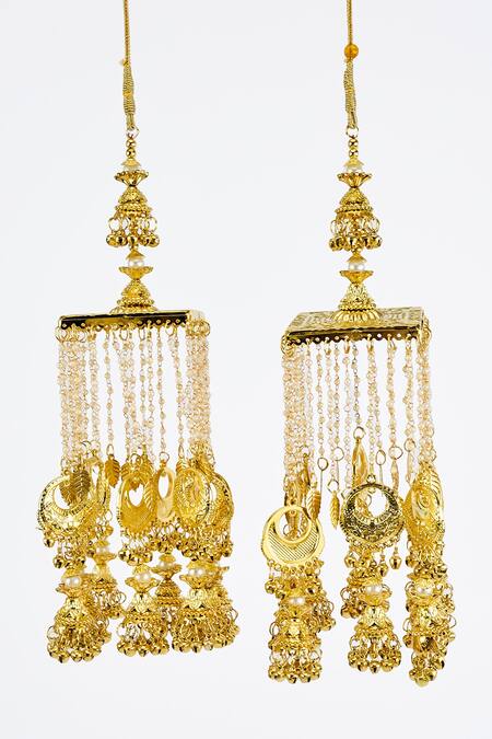 Shop Vivinia By Vidhi Mehra Gold Plated Kundan Polki Kaleera Pair Online at Aza Fashions Shop_Vivinia By Vidhi Mehra_Gold Plated Kundan Polki Kaleera Pair _Online_at_Aza_Fashions