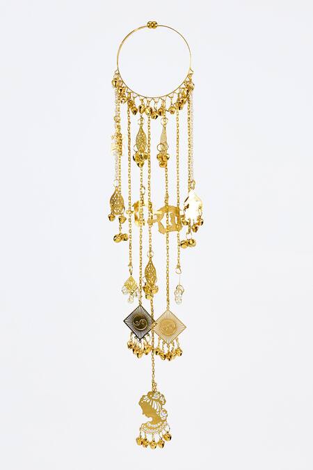 Vivinia By Vidhi Mehra_Gold Plated Adjustable Kaleera Bangles _Online_at_Aza_Fashions