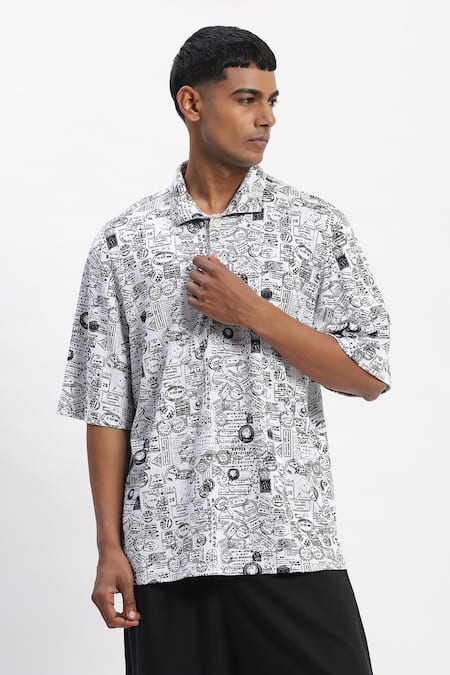 Abraham And Thakore Whimsical Print Designer T-Shirt 