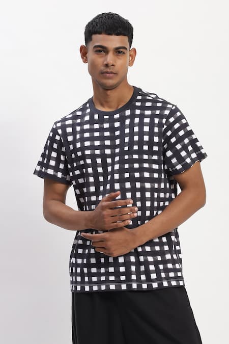 Abraham And Thakore Watercolour Checks T-Shirt 