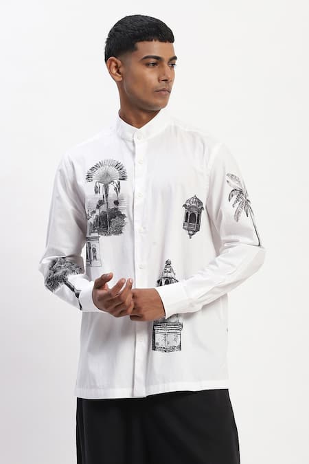 ABRAHAM AND THAKORE Architecture Print Cotton Shirt 