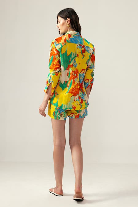 Reena Sharma Floral Print Cotton Linen Co-ord Set 