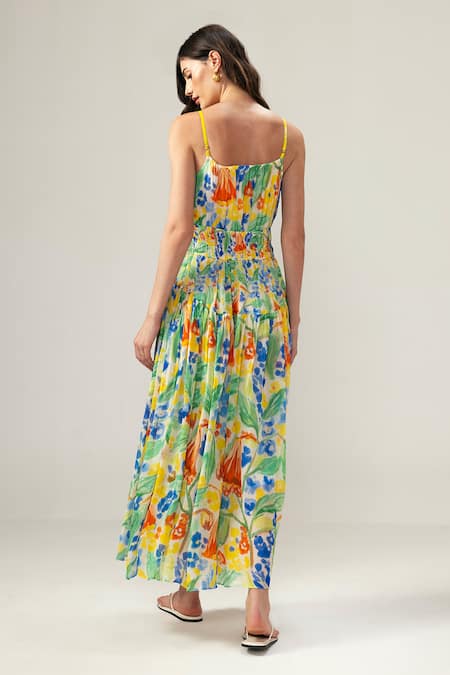 Reena Sharma Isha Ditsy Cami Midi Dress 