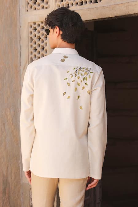 Raw & Rustic By Niti Bothra Ivory Elephant Embroidered Kurta 