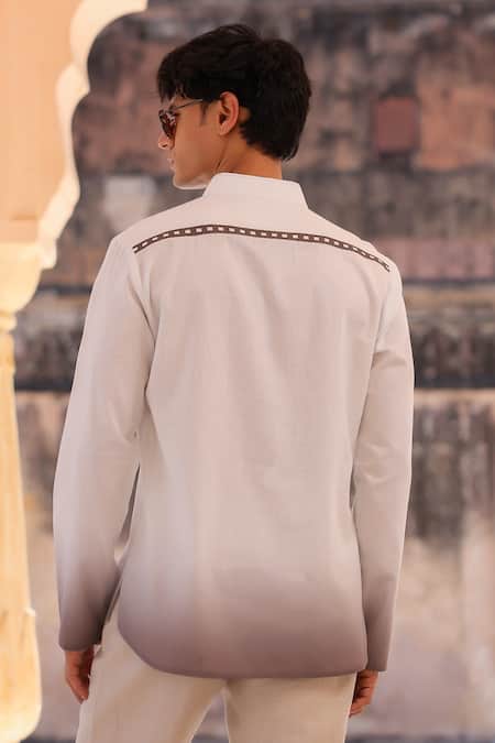 Raw & Rustic By Niti Bothra White Horse Embroidered Short Kurta 