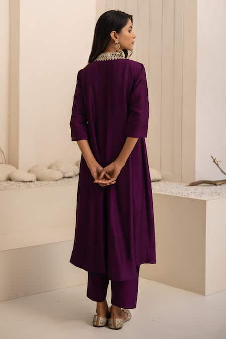 Tuli Jamuni Purple Kalidaar Kurta Set 