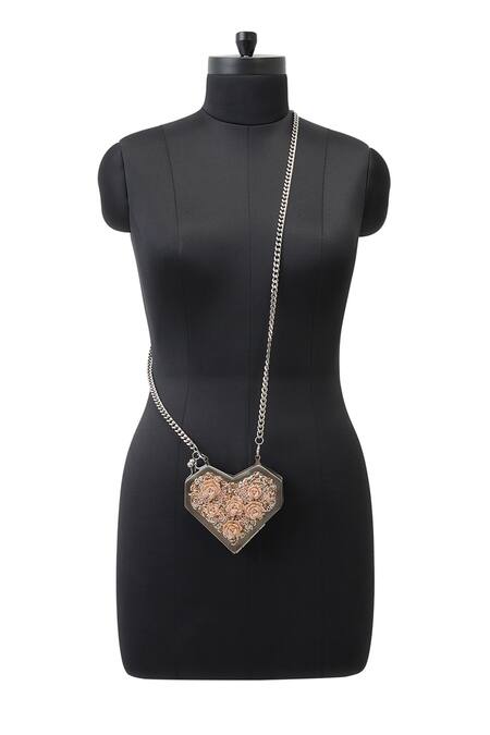 Anaar Gray Embroidery, Beads Flora Slingette Clutch Online at Aza Fashions Anaar_Gray Embroidery, Beads Flora Slingette Clutch _Online_at_Aza_Fashions