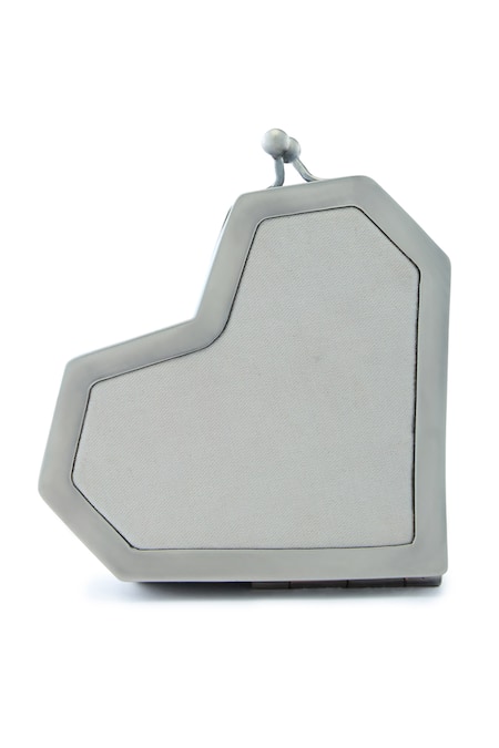 Shop Anaar Gray Embroidery, Beads Flora Slingette Clutch at Aza Fashions Shop_Anaar_Gray Embroidery, Beads Flora Slingette Clutch _at_Aza_Fashions