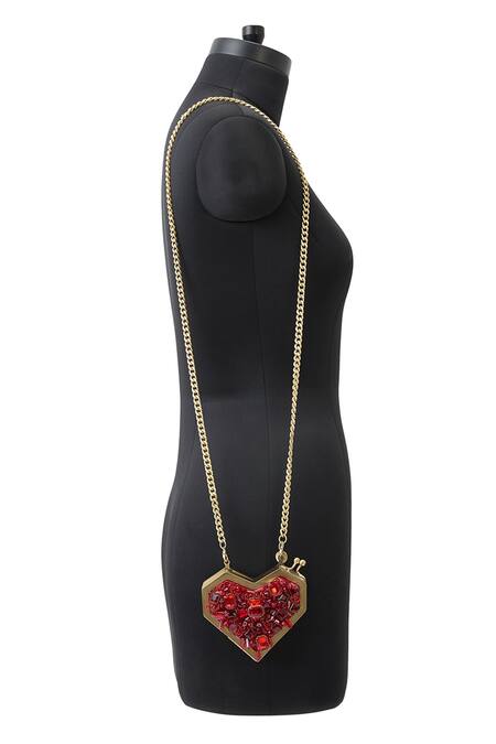 Buy Anaar Red Beads Scarlet Slingette Clutch Online at Aza Fashions Buy_Anaar_Red Beads Scarlet Slingette Clutch _Online_at_Aza_Fashions