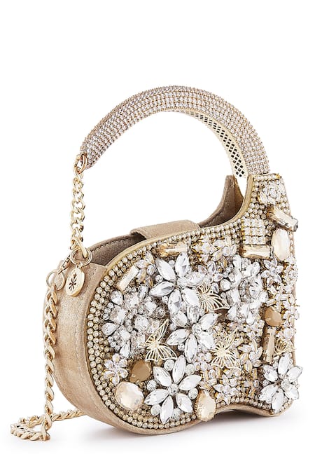 Anaar Gold Crystals Butterfly Annette Designer Clutch 