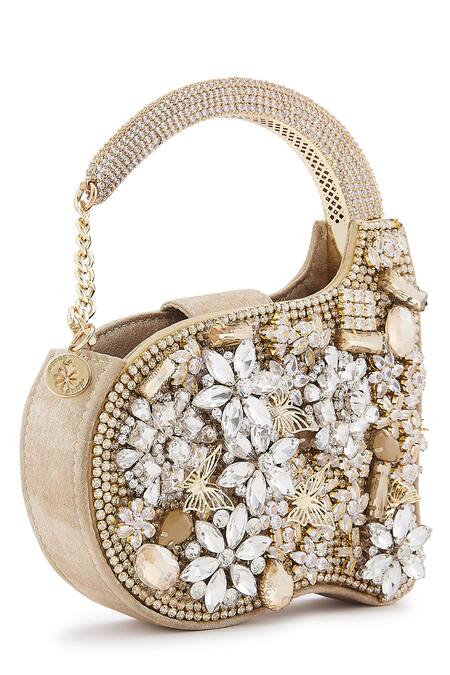 Buy_Anaar_Gold Crystals Butterfly Annette Designer Clutch 