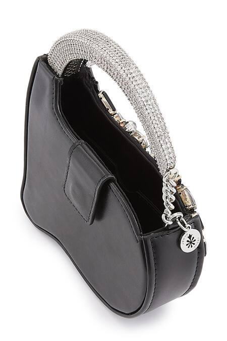 Shop_Anaar_Black Crystals Designer Showtime Annette Clutch _Online_at_Aza_Fashions