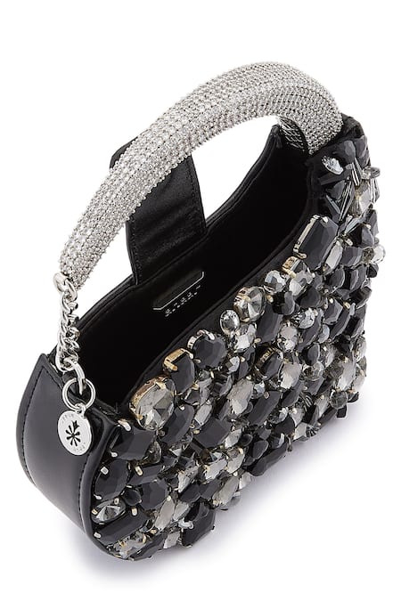 Buy_Anaar_Black Crystals Designer Showtime Annette Clutch 