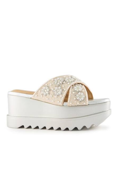 Buy_Anaar_Beige Beads, Pearls Embellished Luna Sandals _Online_at_Aza_Fashions