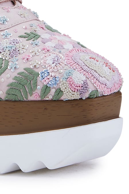 Shop_Anaar_Pink Blush Peony Wedge Sneakers 