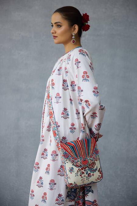 Shop Torani Multi Color Embroidery Coromandel Aashi Sling Bag Online at Aza Fashions Shop_Torani_Multi Color Embroidery Coromandel Aashi Sling Bag _Online_at_Aza_Fashions