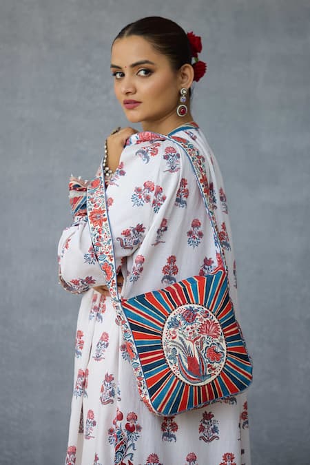 Torani Multi Color Embroidery Coromandel Aashi Sling Bag 