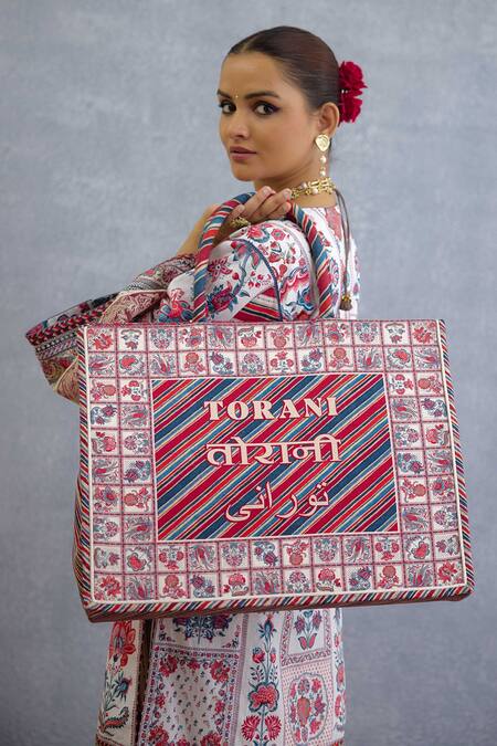 Shop Torani Multi Color Embroidery Coromandel Apekshaa Handbag Online at Aza Fashions Shop_Torani_Multi Color Embroidery Coromandel Apekshaa Handbag _Online_at_Aza_Fashions