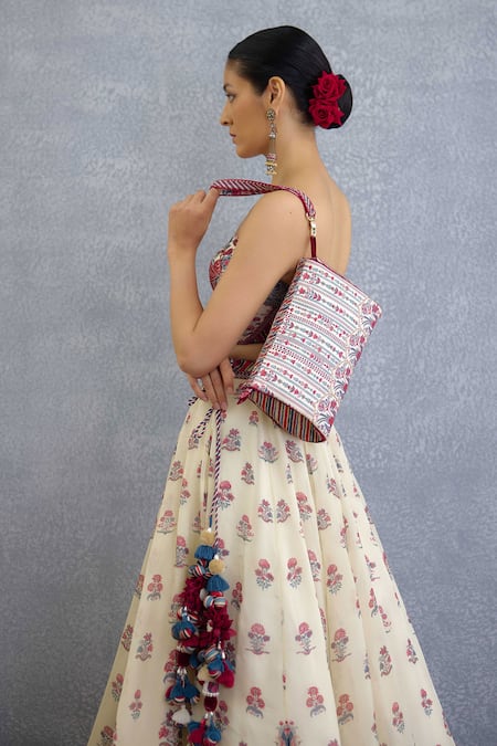 Buy_Torani_Multi Color Embroidery Coromandel Purna Pouch _Online_at_Aza_Fashions