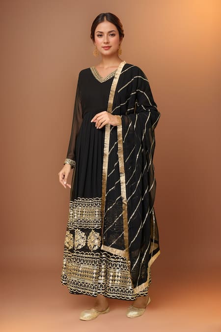 Samyukta Singhania Gullista Zari & Sequin Embroidered Anarkali With Dupatta 