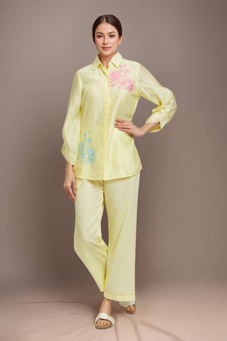 Samyukta Singhania Dori Placement Embroidery Shirt With Pant 