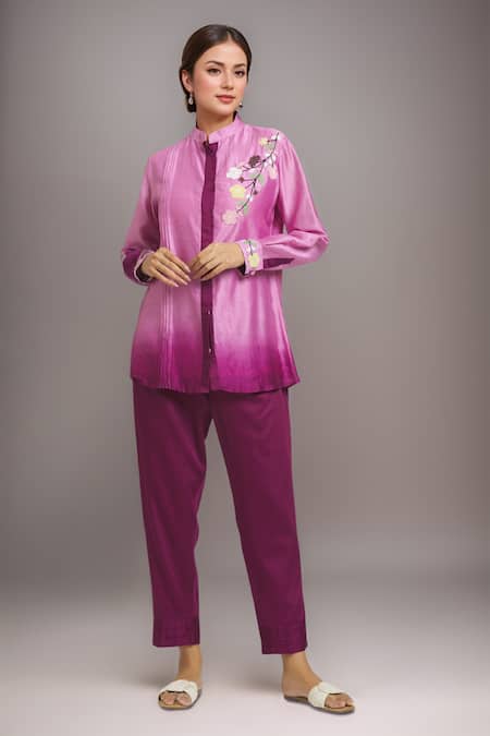 Samyukta Singhania Chanderi Ombre Shirt With Pant 