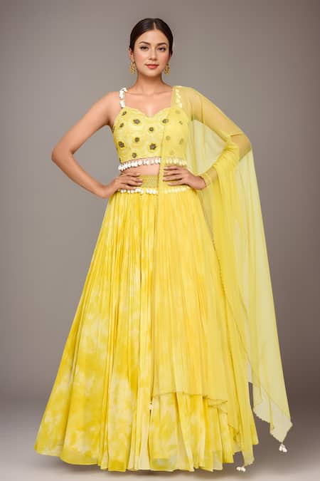 Samyukta Singhania Sunflower Embellished Blouse Lehenga Set 