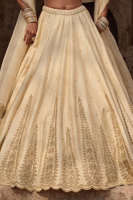Buy Kritika Dawar Ivory , Organza Embroidery, Pearls V-neck Lehenga Set Online at Aza Fashions Buy_Kritika Dawar_Ivory , Organza Embroidery, Pearls V-neck Lehenga Set _Online_at_Aza_Fashions