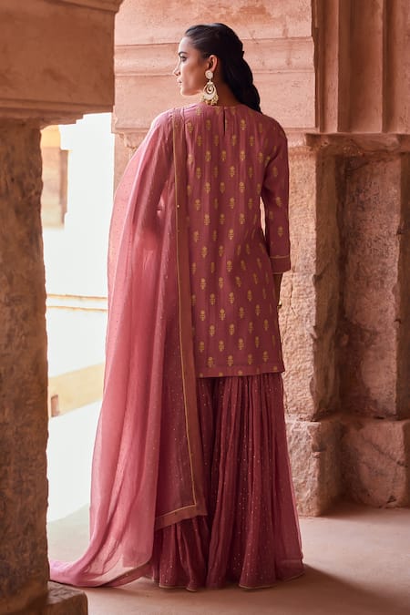 Kritika Dawar Blush Zari Embroidered Gharara Set 