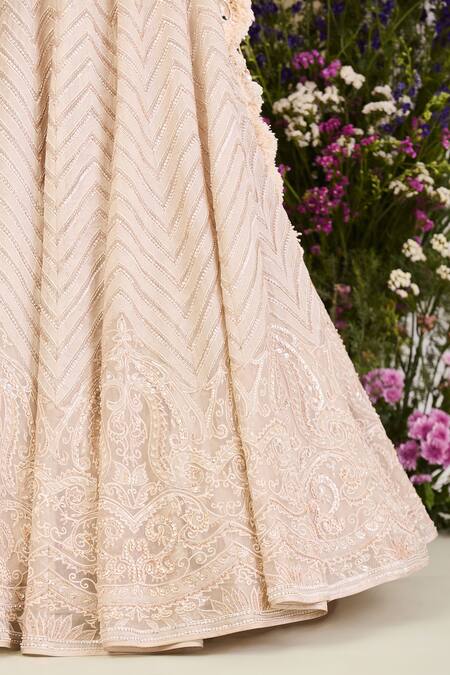 Buy Sue Mue Beige , , Cotton, Sequins, Embroidered Lehenga Set Buy_Sue Mue_Beige , , Cotton, Sequins, Embroidered Lehenga Set