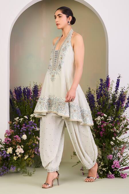 Shop Sue Mue Green Silk Organza, Georgette, Crepe Sequins, Beads Ivy Embroidered Anarkali Set Online at Aza Fashions Shop_Sue Mue_Green Silk Organza, Georgette, Crepe Sequins, Beads Ivy Embroidered Anarkali Set _Online_at_Aza_Fashions