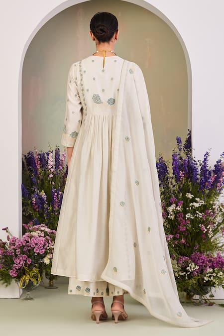 Sue Mue Floral Embroidered Anarkali Set 