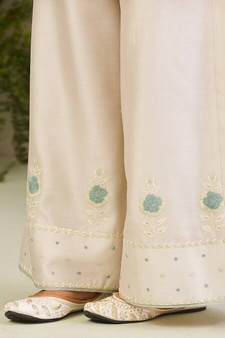 Sue Mue Green Handloom Cotton, Chanderi , Chanderi, Handwoven Kurta Set Online at Aza Fashions Sue Mue_Green Handloom Cotton, Chanderi , Chanderi, Handwoven Kurta Set _Online_at_Aza_Fashions