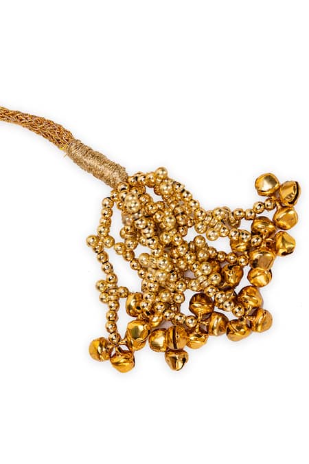 5elements_Gold Beads, Sequins Designer Brocade Potli Bag _Online_at_Aza_Fashions