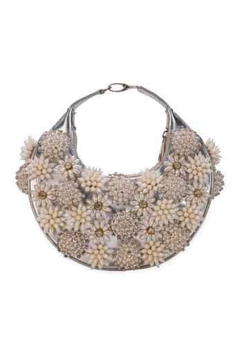 Shop 5elements Silver Embroidery, Beads Sabrina Potli Handbag at Aza Fashions Shop_5elements_Silver Embroidery, Beads Sabrina Potli Handbag _at_Aza_Fashions