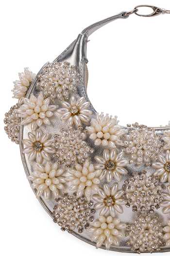 5elements Silver Embroidery, Beads Sabrina Potli Handbag at Aza Fashions 5elements_Silver Embroidery, Beads Sabrina Potli Handbag _at_Aza_Fashions