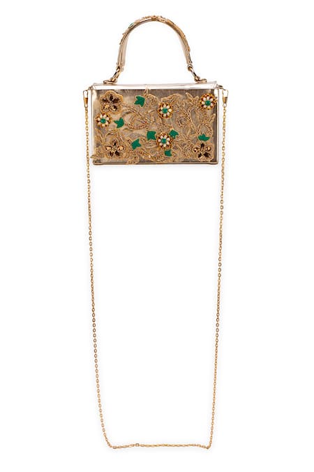 Shop_5elements_Gold Embroidery Moor Goota Clutch _Online_at_Aza_Fashions