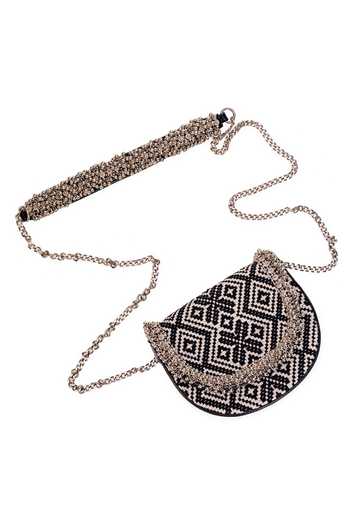Shop_5elements_Black Beads Designer Vani Handbag _Online_at_Aza_Fashions