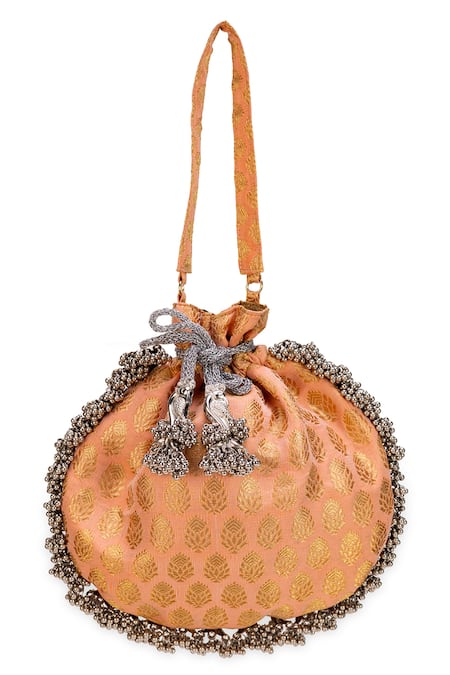 5elements Pearl Love Peach Potli Bag 