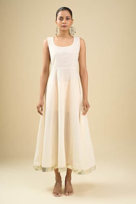 Buy Samyukta Singhania White Chinon, Georgette Embroidery Round Neck Anarkali Suit Set Online at Aza Fashions Buy_Samyukta Singhania_White Chinon, Georgette Embroidery Round Neck Anarkali Suit Set _Online_at_Aza_Fashions