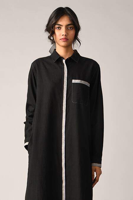 Payal Pratap Black Handloom Cotton Bishopli Elasticated Pant Online at Aza Fashions Payal Pratap_Black Handloom Cotton Bishopli Elasticated Pant _Online_at_Aza_Fashions