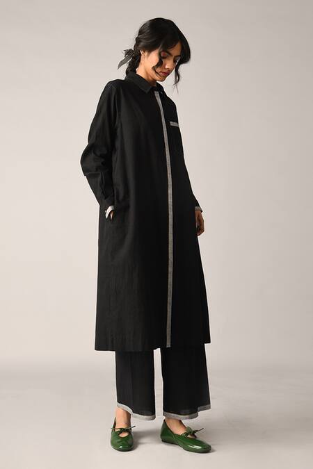 Shop Payal Pratap Black Handloom Cotton Bishopli Elasticated Pant Online at Aza Fashions Shop_Payal Pratap_Black Handloom Cotton Bishopli Elasticated Pant _Online_at_Aza_Fashions